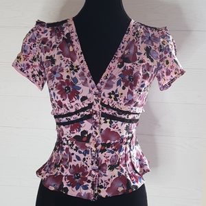 Betsy johnson Sz 2 floral formal blouse